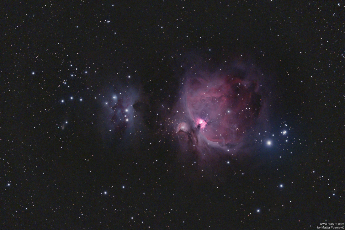 Comet 217p passing by M42 Orion nebula