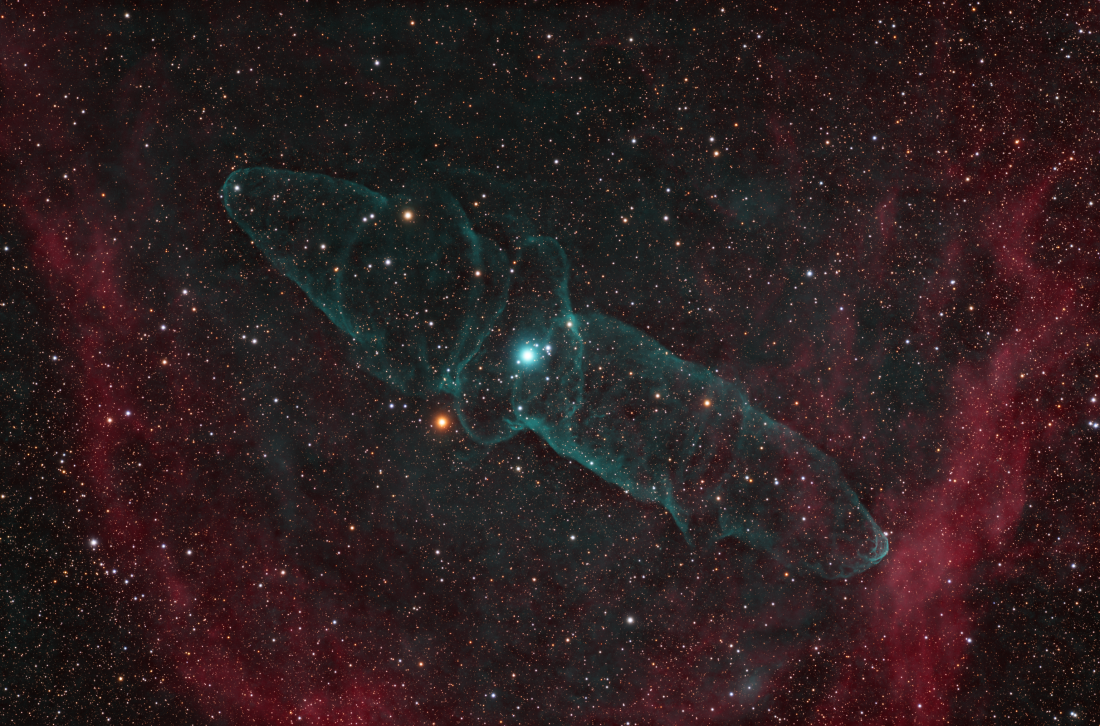 Sh2-129, OU4, Flying Bat and Squid Nebulae